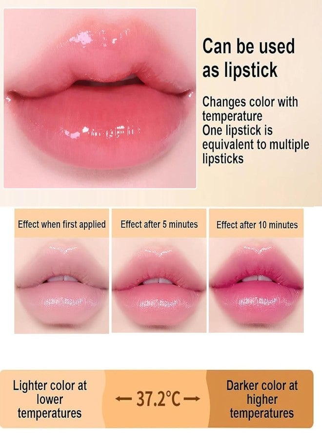 MinFei Color Changing Lipstick, Gold Crystal Ph Transfer Proof Color Changing Lipstick, Clear Lip Stick That Changes Color, Hydrating & Non-Sticky Formula, Long Lasting Moisturizing Lip Gloss for Women(1PCS) - Image 2